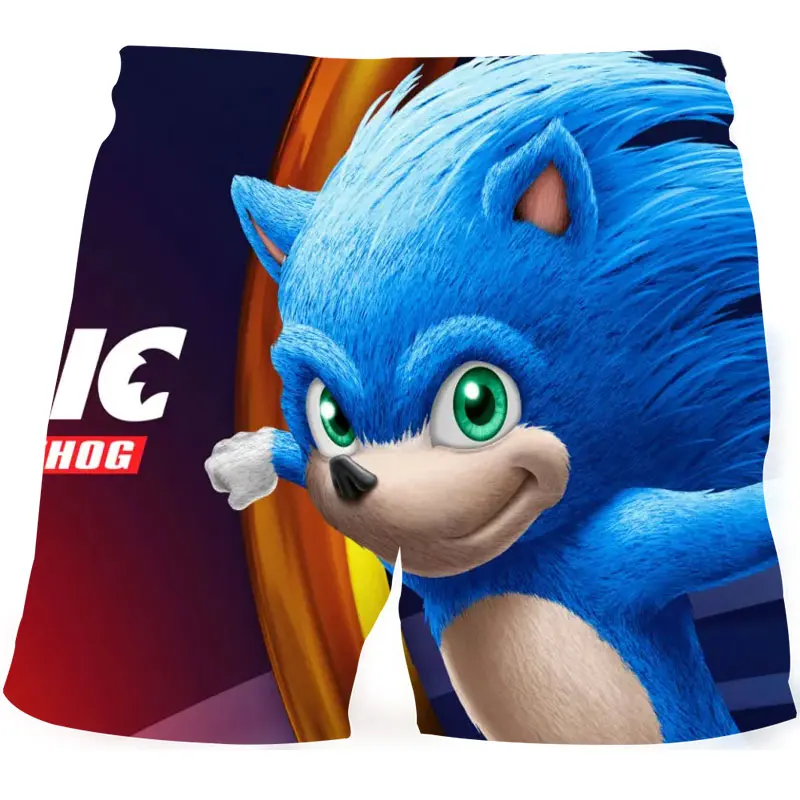 

4-12Y Boys Girls Sonic Beach Shorts baador nio Summer 3D Cartoon Shorts Toddler Kids Swimwear Fashion Street Universal Shorts