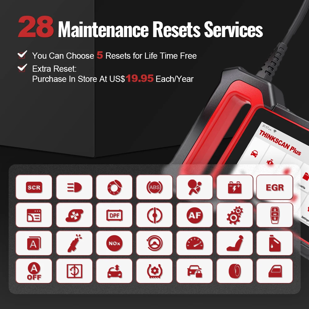 THINKCAR Thinkscan плюс S7 OBD2 сканер сот сброс кодов полные Системы автомобильный