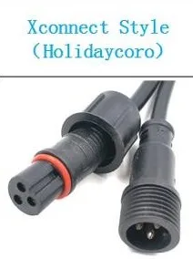 xconnect connector ETOP 10 пар/Лот 3 ядра черный водонепроницаемый косичка мужской/женский 50 см длиной каждый 18AWG провод с 13,5 мм/18,5 мм/xconnect разъемы - Цвет: xconnect connector