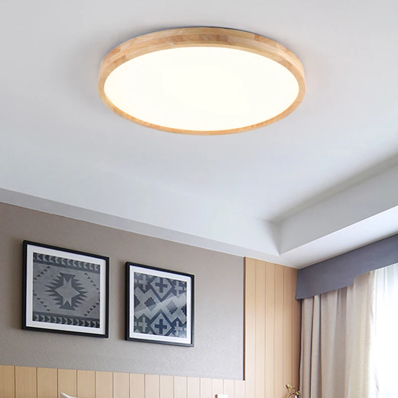 

A Ultra-thin wood ceiling lamp for Corridor Balcony living room Surface Mounted 7 cm thicker LED ceiling light bedroom decor
