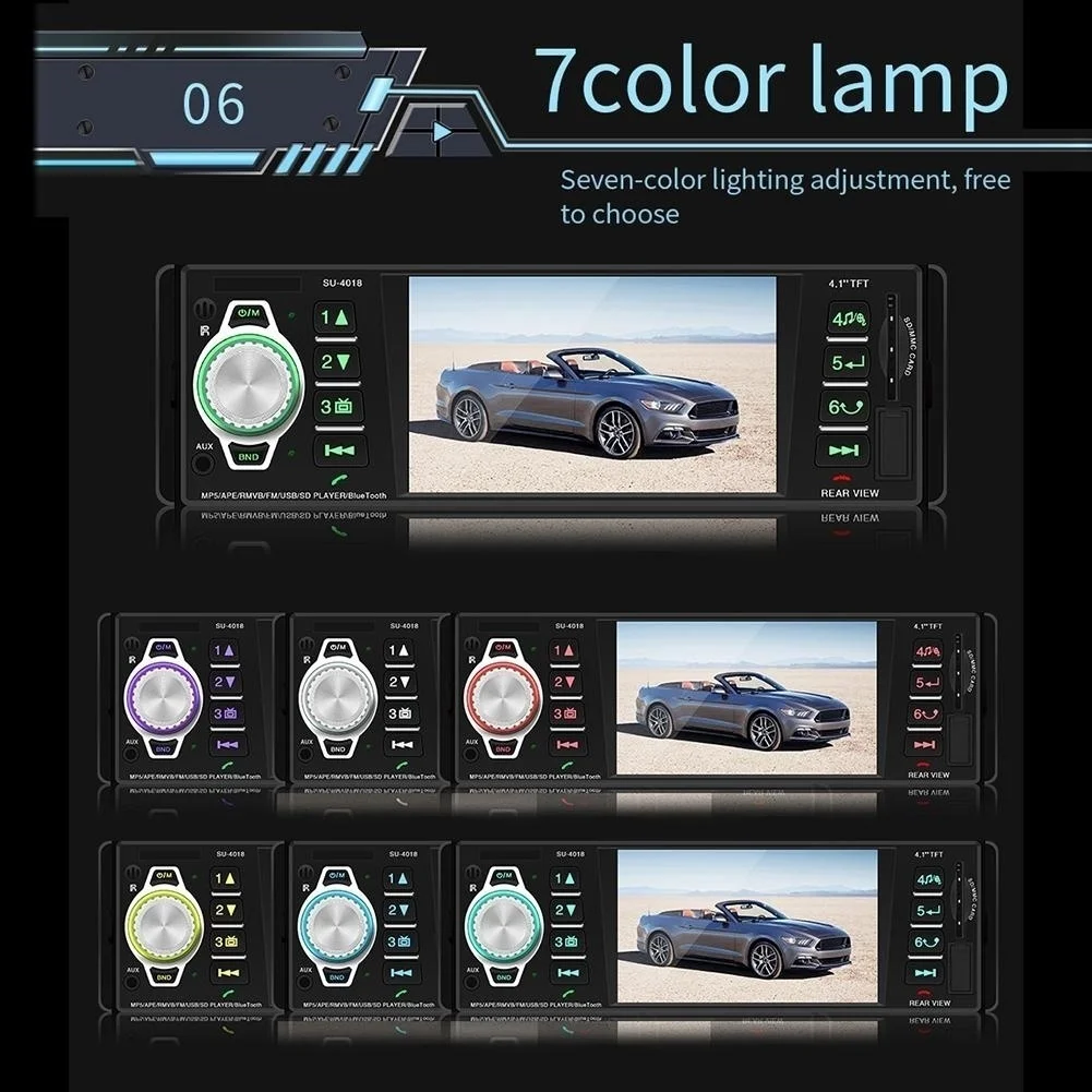 Автомагнитола Coche 1 din 4018B аудио Авто Стерео FM Bluetooth 2,0 Камера заднего вида oto teypleri сабвуфер радио
