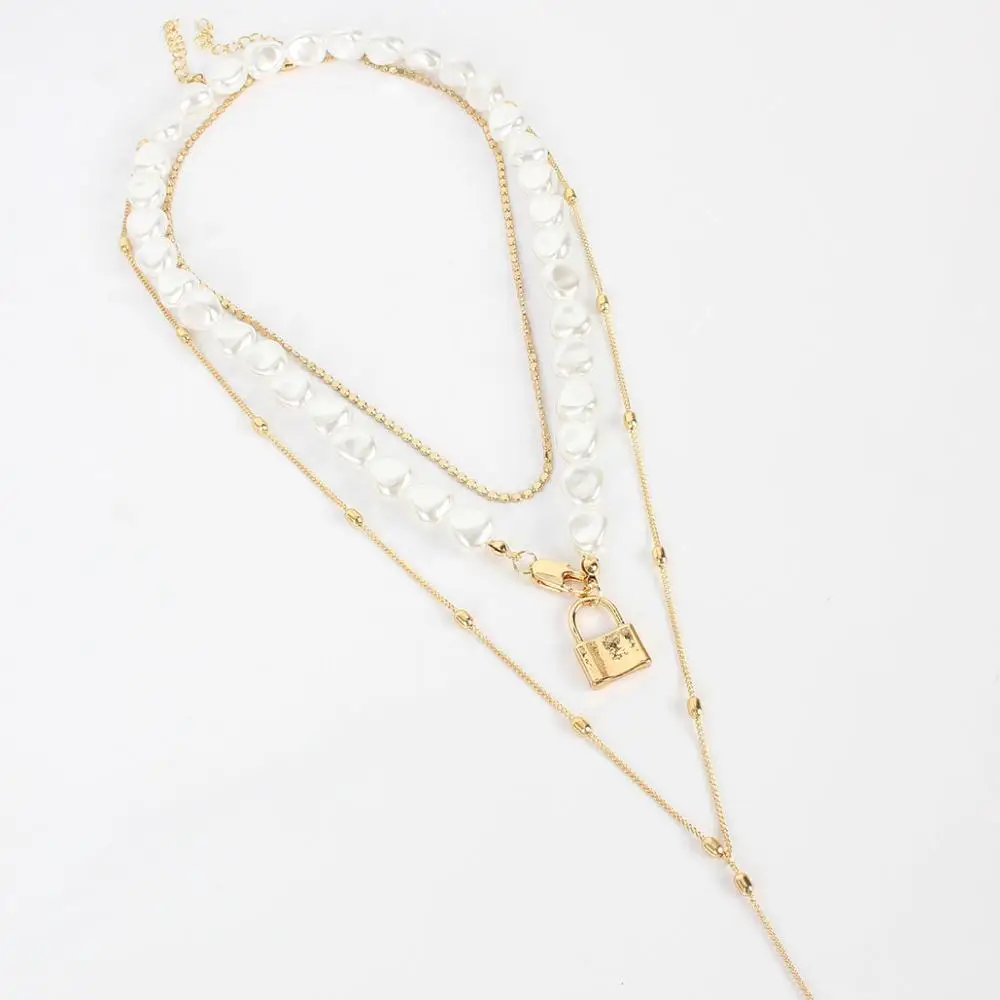 2019 дизайнерская оригинальная многослойная неровная жемчужная металлическая