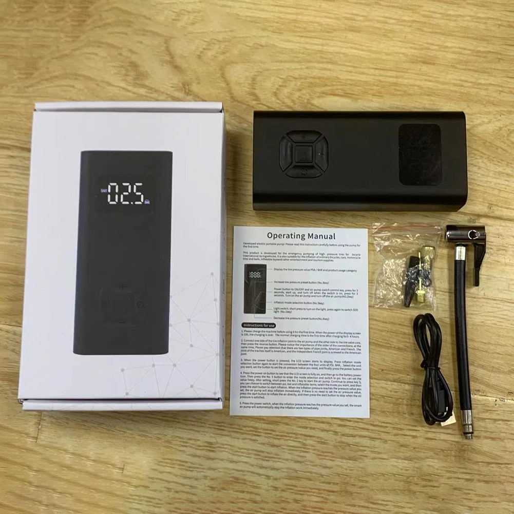 

Portable Cordless Air Compressor USB Rechargeable Digital Handheld Tire Inflator 140 PSI for Car Bike Bicycle Ball Inflatables