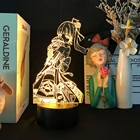 Ударная Светодиодная лампа Genshin Hutao, аниме-фигурки, Ночной светильник, Raiden Shogun для комнаты, иллюзия, Декор, детский подарок, Sangonomiya Kokomi