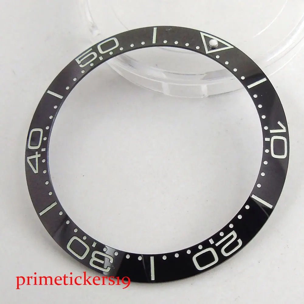 

38mm black watch bezel ring insert luminousfit 40mm automatic mens watch