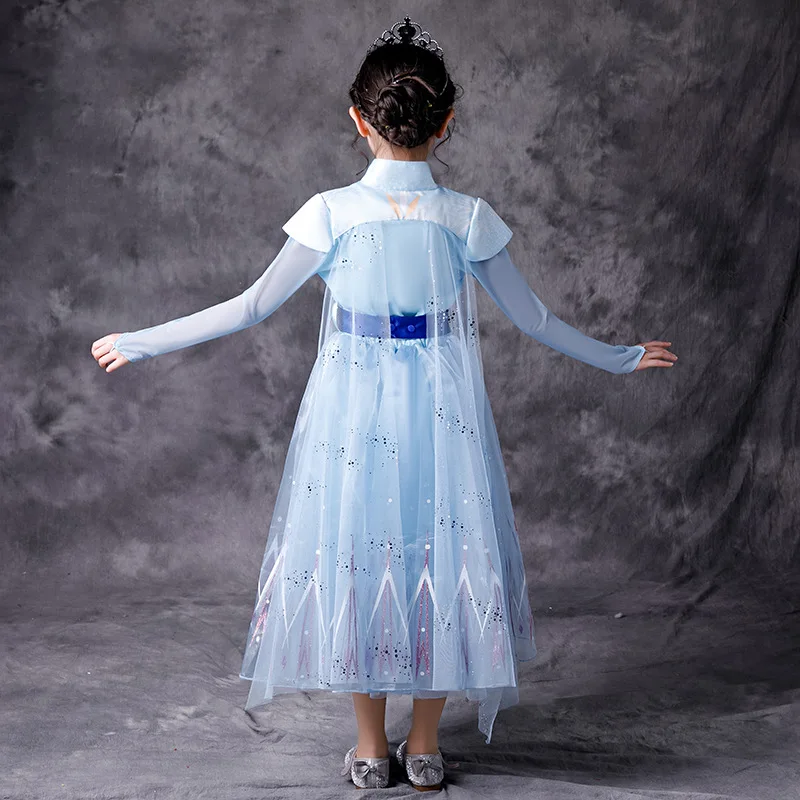 Новинка 2020 года Сказочное платье принцессы Эльзы для девочек Нарядное с героями