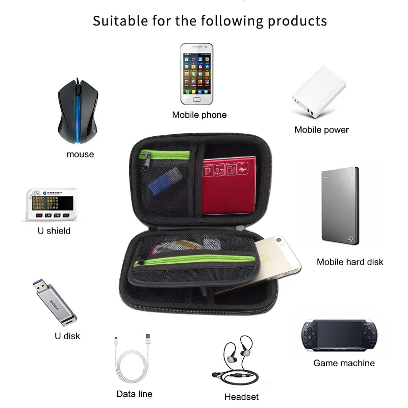 Чехол для путешествий с жестким корпусом внешнего жесткого диска HDD электронных