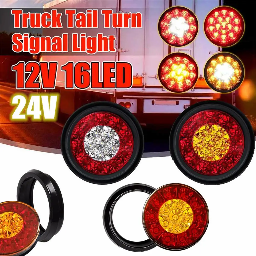 

Автомобильные аксессуары 12 В/24 В Светодиодный Фонари 16 Светодиодный Дов s задние фонари тормоза боковые габаритные огни указатели поворота ...