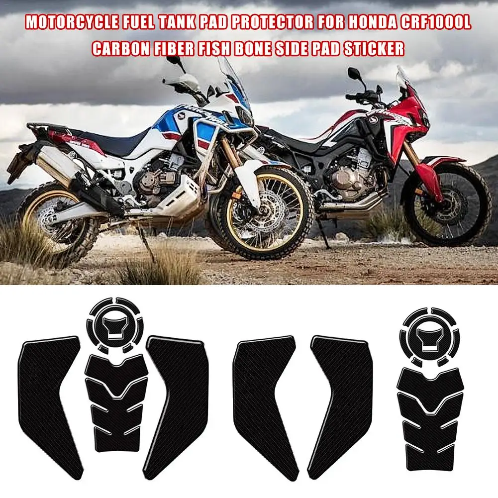 Carbon Fiber Fish Bone Side Pad Sticker Easy To Use Reduce Slippage Motorcycle Fuel Tank Protector For Honda CRF1000L | Автомобили и