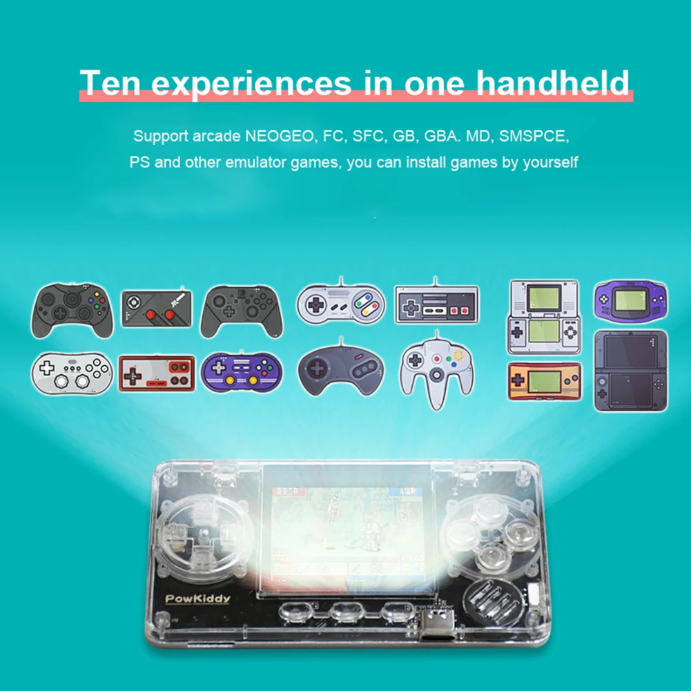 

Powkiddy Gaming Mini Videogames Machine Player A66 Retro Handheld Game Console with 4000 Games 2 inch IPS LCD Display