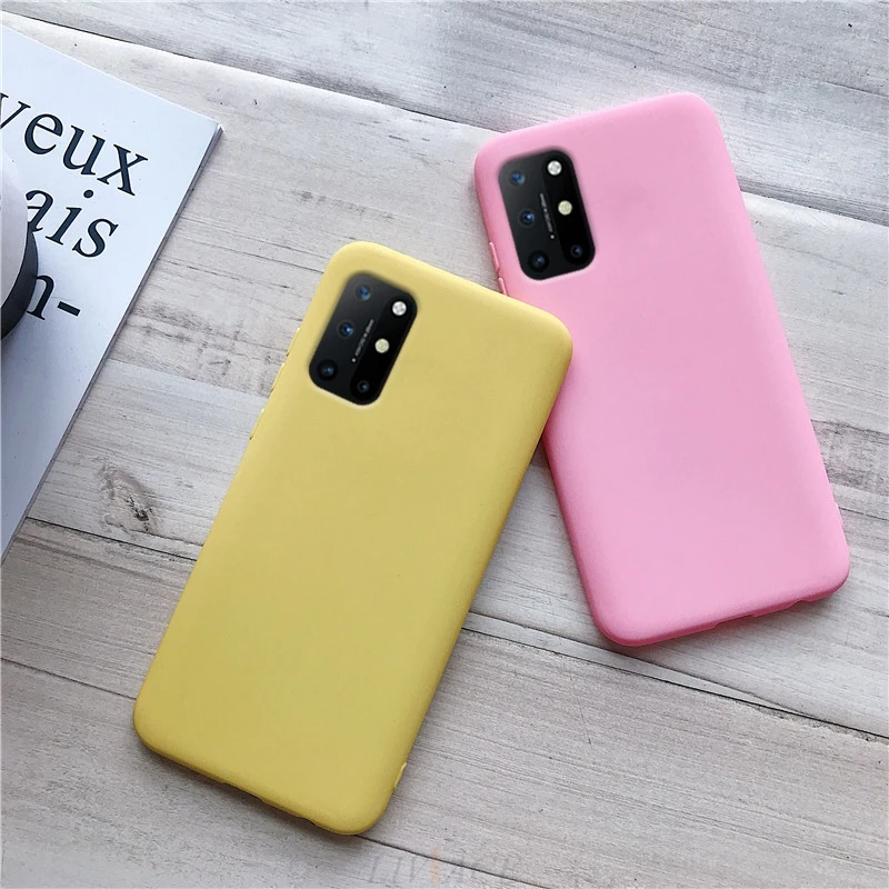 one plus 8t candy color frosted silicone phone case for oneplus 8t 1 nord thin matte soft tpu protective back cover cases free global shipping