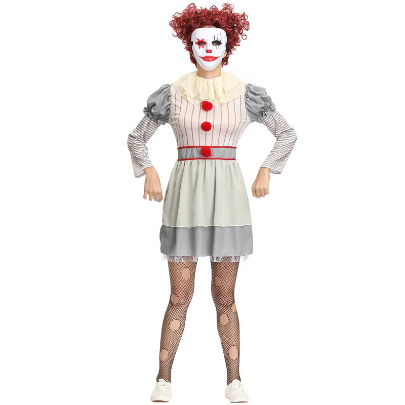 Umorden IT Movie Pennywise косплей страшный клоун костюм для женщин подростков девочек