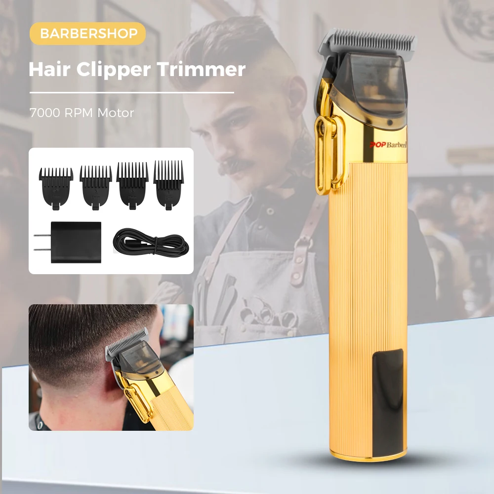 POP Barbers P180 Haircut Trimmer Electric Hair Cutting Clipper For Men Metal Body 7000RPM With LCD Display Barber Haircut Tools