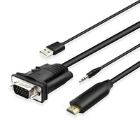 1 8m vga to hdmi cable vga2hdmi audio video adapter with 3 5mm audio full hd 1080p for hdtv pc