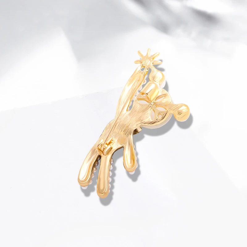 

Wuli&baby Opal Bear Brooches Women Unisex Cute Pearl Bear Animal Party Office Brooch Pins Gifts