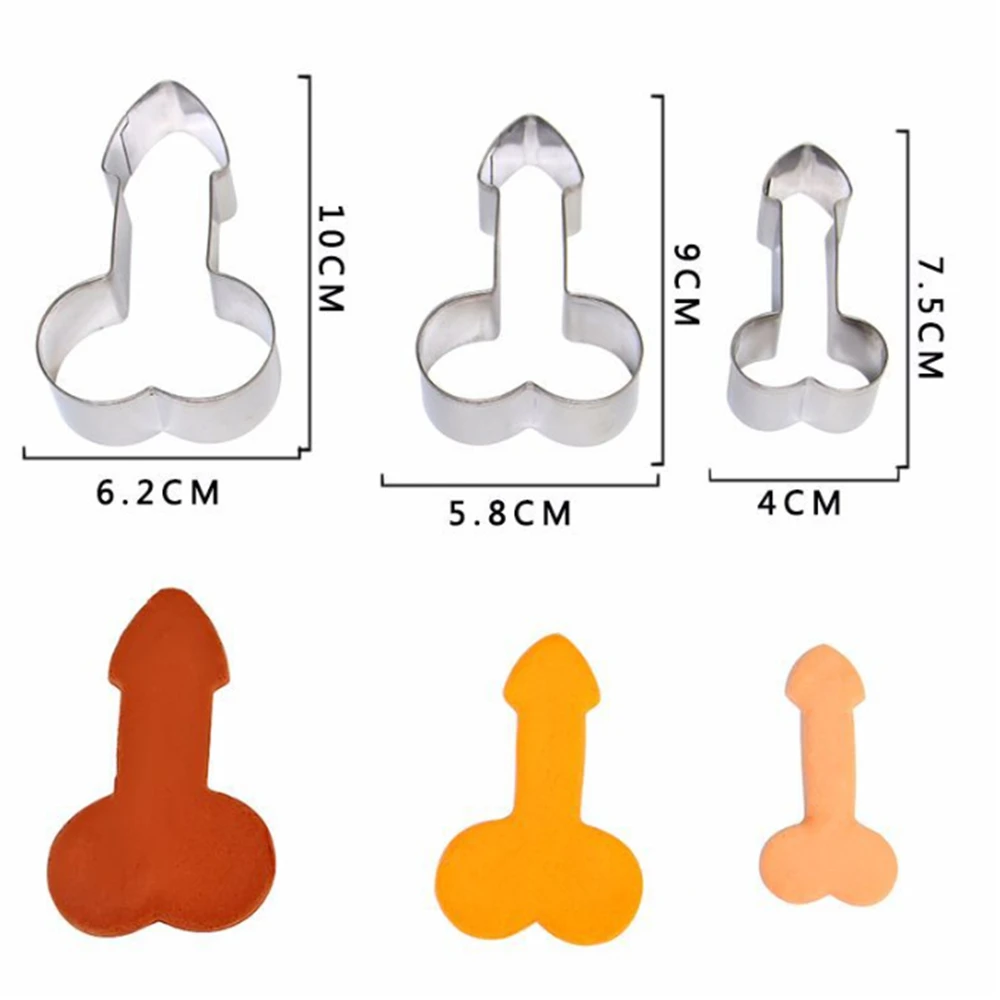 3 шт. пенис для нарезки печенья в виде ко Дню Святого Валентина забавные