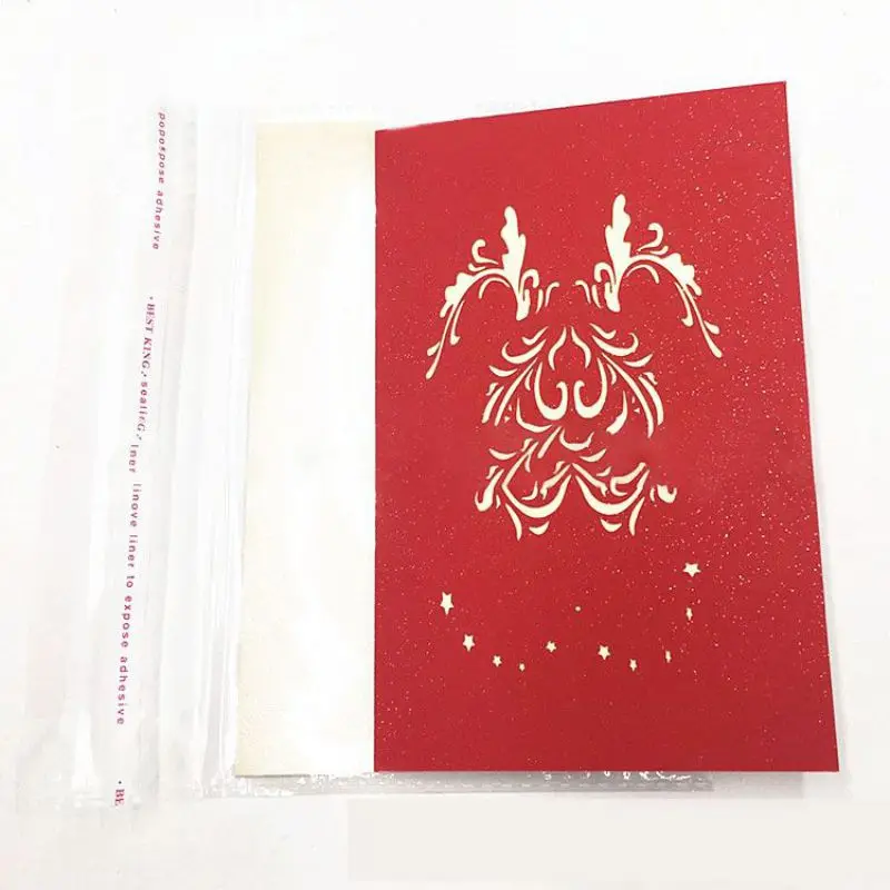 3D Любовь всплывающие карты с конвертом наклейка Лазерная резка приглашения