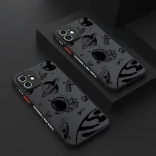 Luxury Cartoon Space Astronaut Phone Case For iPhone 11 12 Pro Max Mini XS X XR 7 8 Plus Matte Shell Silicone Shockproof Cover