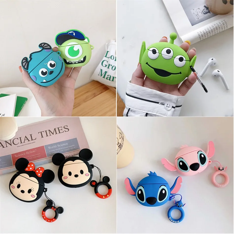 Для AirPods Pro Чехол 3D Милый Забавный инопланетянин кавайный мультяшный чехол для наушников для AirPods 3 Мягкий защитный чехол с крючок карабина