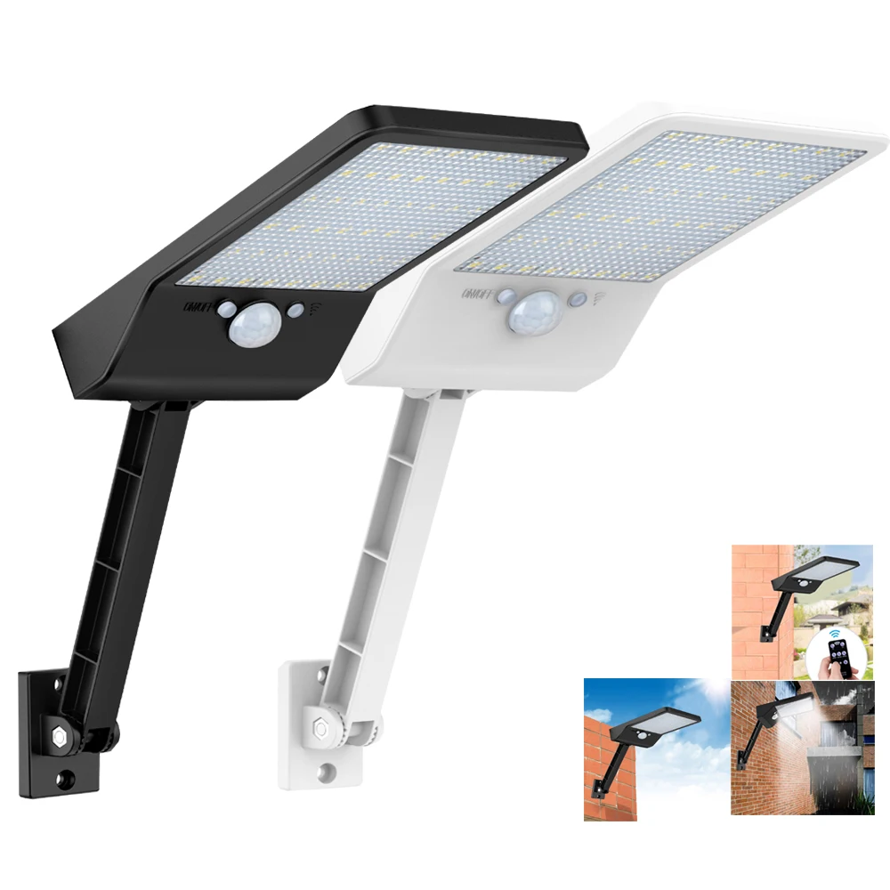 

48 LED Outdoor Solar Power Street Wall Lamp PIR Motion Sensor Garden Waterproof Security Remote Control Garage Lights