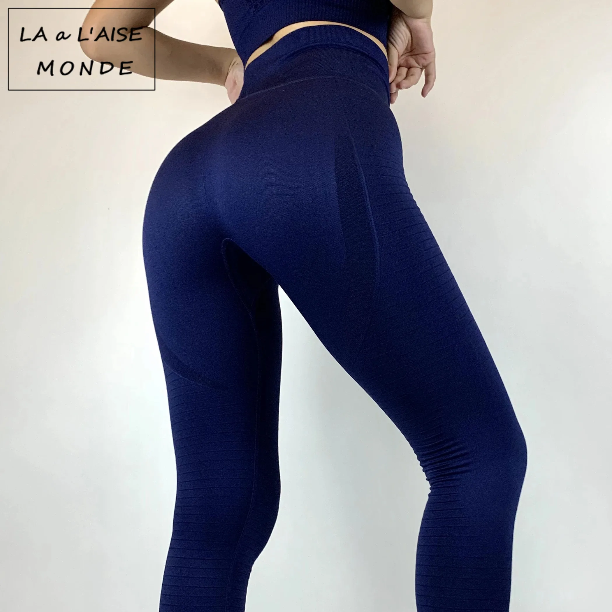 Леггинсы для фитнеса с высокой талией бесшовные энергичные спортивные штаны