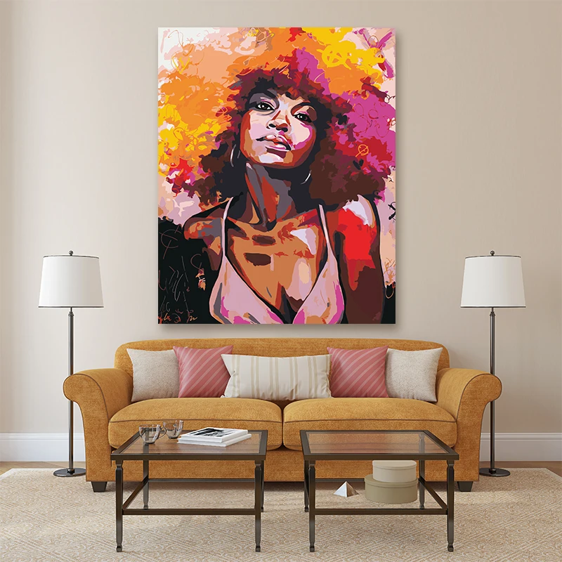 Картина по номерам африканская леди красота портрет картины маслом ручной