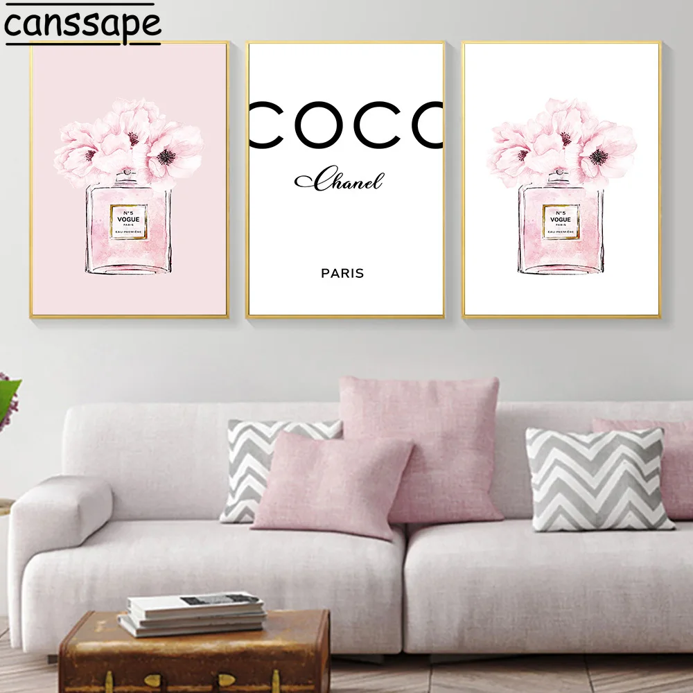 Постер в виде флакона духов модное настенное искусство Картина на холсте с