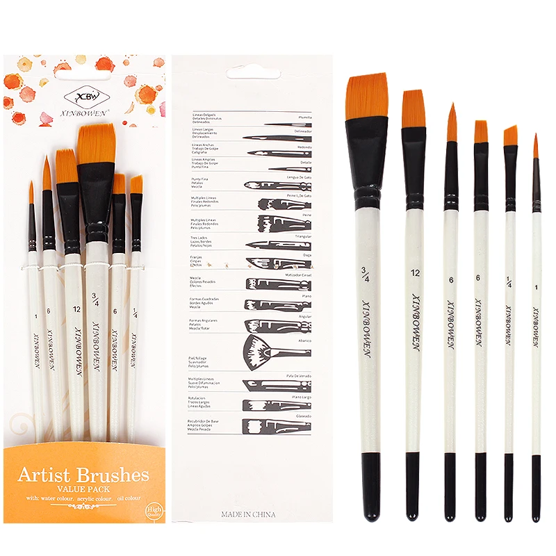 6 шт. искусственные нейлоновые кисти для волос | Канцтовары офиса и дома