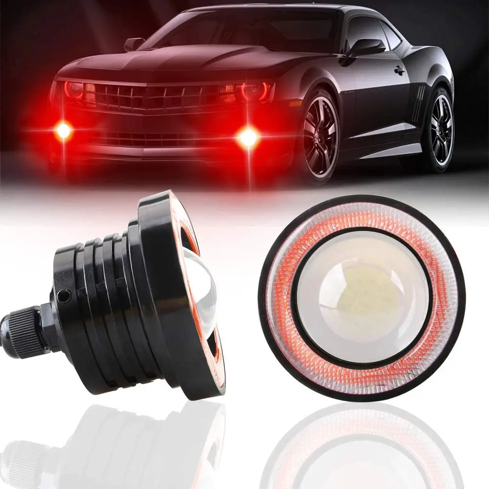 

2pcs 2.5'' Car LED Fog Light Projector 12V COB Halo Angel Eye Rings For Car DRL Daytime Running Light 2.5Inch Fog Bulbs Assembly