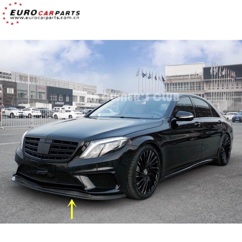 Передняя губа S63 подходит для MB S class W222 S65 to Kohlenstoff передняя из углеродного волокна