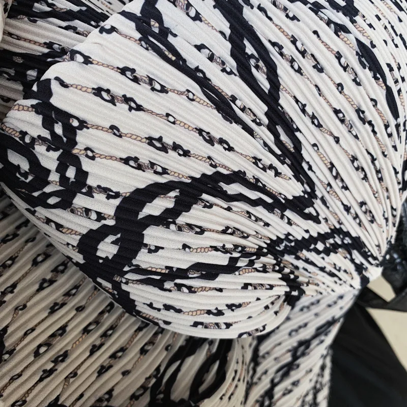 DEAT цветочный плиссированный фонарь с длинным рукавом стоячий воротник