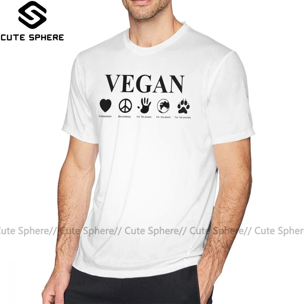 Vegan футболка Go Vegan, футболка для мужчин, забавная футболка с коротким рукавом, с принтом, базовая, негабаритная, 100 процентов, хлопковая футболка