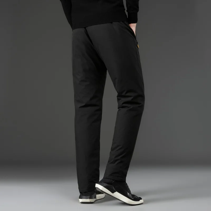 

2021 Men's Winter down Wadded Trousers Youth Thickened Outdoor Keep Warm Sports Anti-Cold Pants
