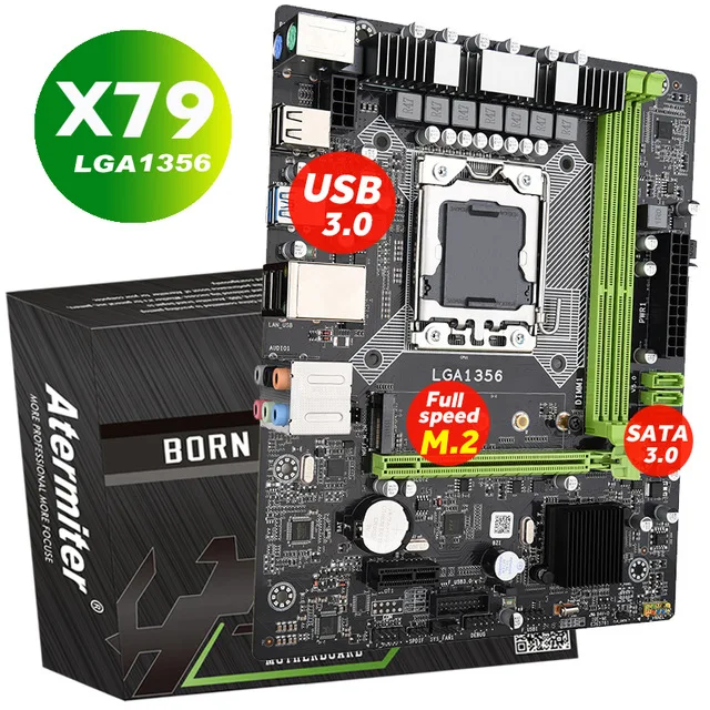Материнская плата Atermiter X79 LGA 1356 поддерживает серверную память REG ECC и процессор xeon