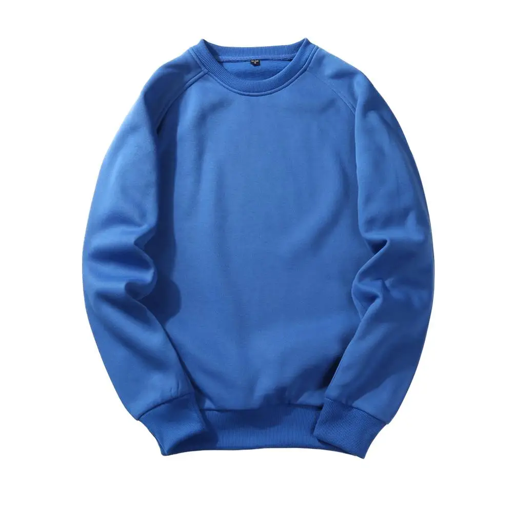 

New EU Size Colorful Men's Thicken Clothes Winter Crew Neck Sweatshirts Men Hip Hop Streetwear Solid Fleece Man