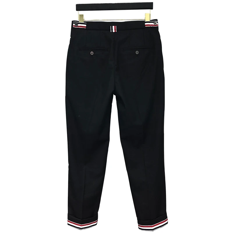 Модный бренд TB THOM укороченный Мужской Повседневный шерстяной костюм брюки