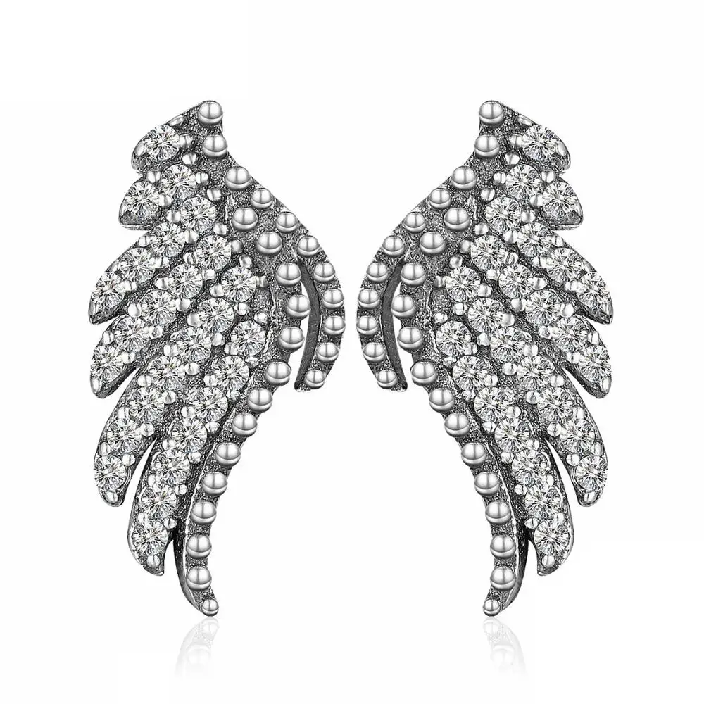 Jewelrypalace стерлингового серебра 925 блеск Крылья ангела серьги стержня Модные