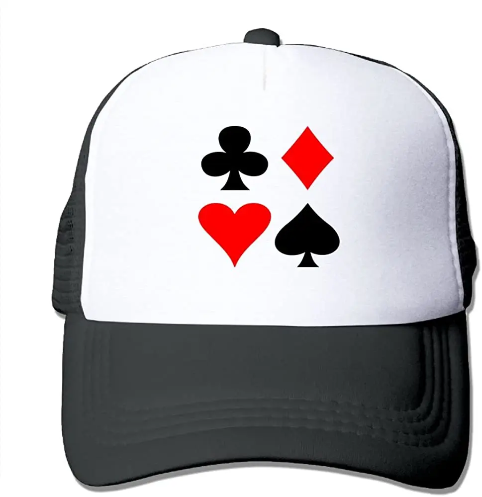 

Mesh Hat Baseball Caps Grid Hat Poker Cards Adjustable Trucker Cap
