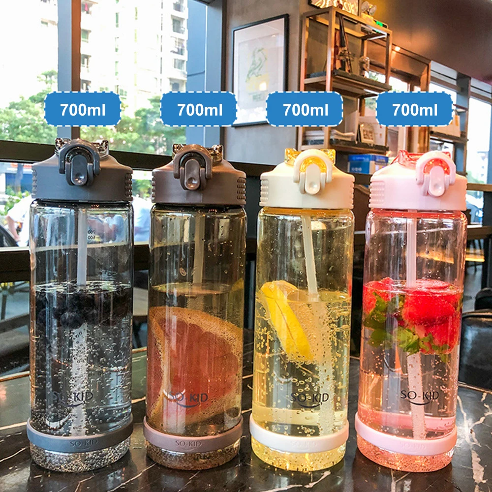 Горячая Распродажа бутылка для воды с соломинкой уличная здоровая пластиковая