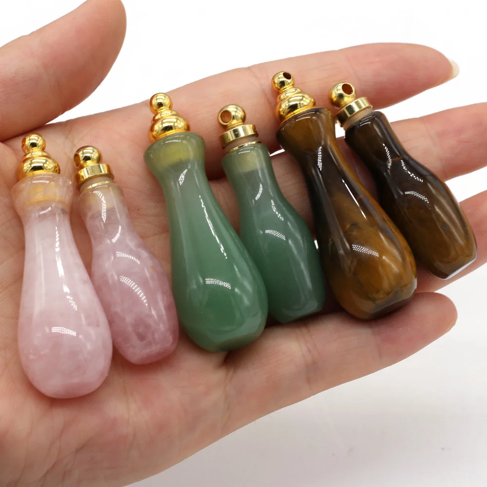 

Natural stone Water Drop Shape Perfume Bottle Pendant Exquisite Charms For Jewelry Making DIY Necklace Bracelet Accessories