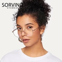 sorvino 2020 vintage gold metal frame glasses round plain clear eyeglasse decoration women eyewear spectacle oculos de grau