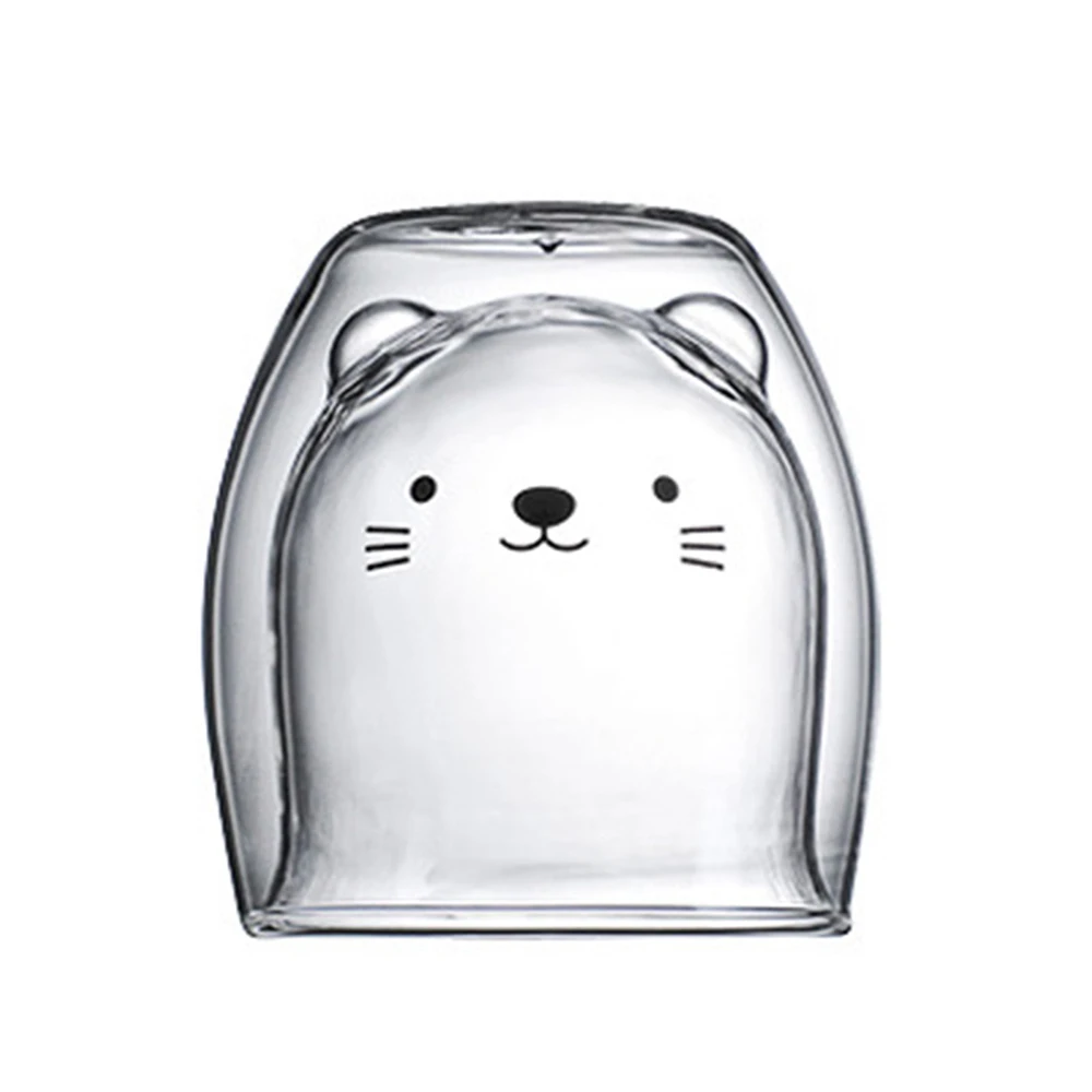 Стекло чашки Чай молока милый медведь кот собака животное Рождественский