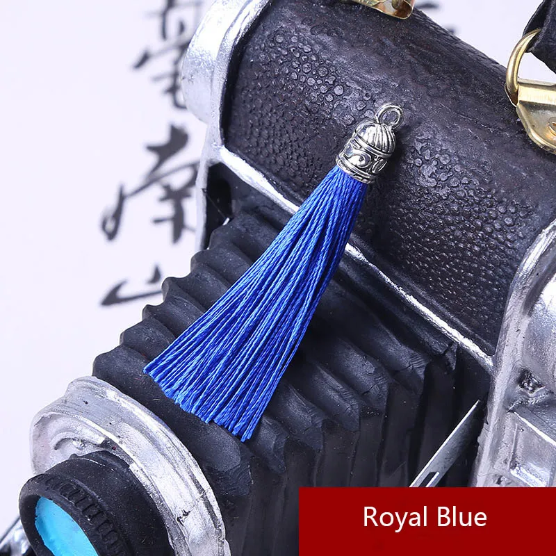 royal blue 20 шт./лот 24 Цвета 6 см маленькие шелковая кисточка шнуры с металлические серьги колпачки кисточка подвесной кулон для самодельных украшений, украшения своими руками - Цвет: royal blue