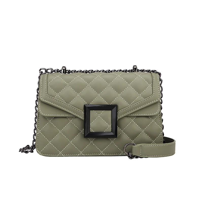 

Lattice Square Crossbody Bag 2021 Fashion New High Quality PU Leather Women's Designer Handbag Lock Chain Shoulder Messenger Bag
