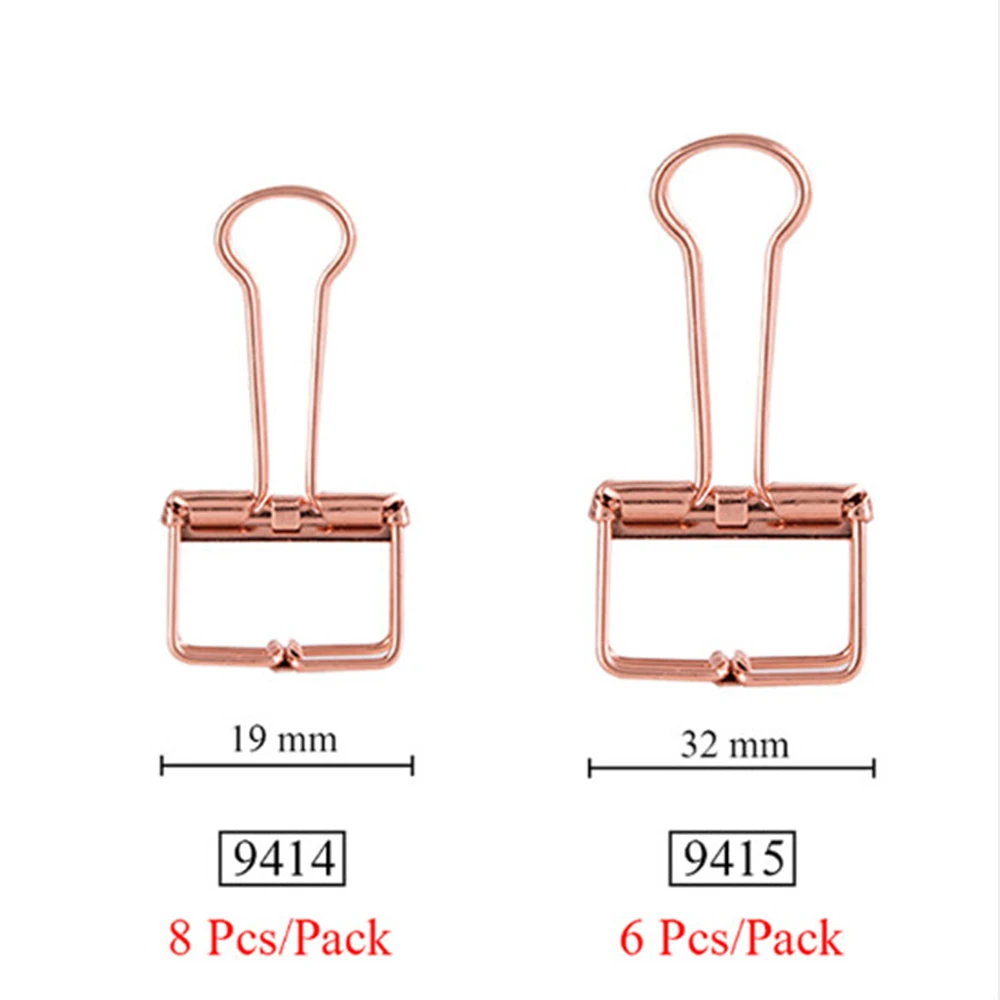 6 шт./лот зажим для бумаги с отверстиями из розового золота офиса школы органайзер