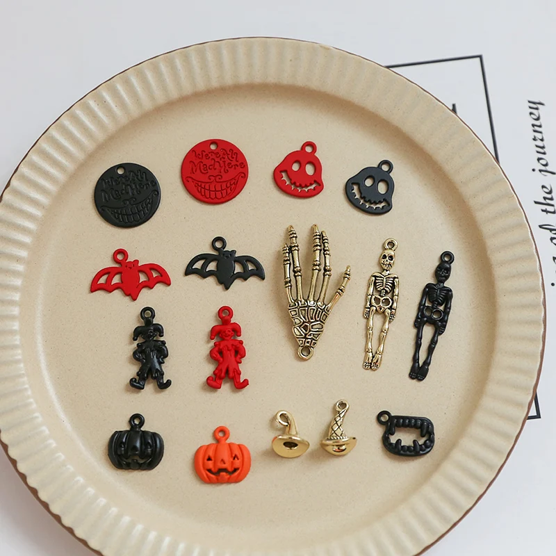 10 шт./упак. модные Хэллоуин Череп ручной летучей мыши Тыква клоун и