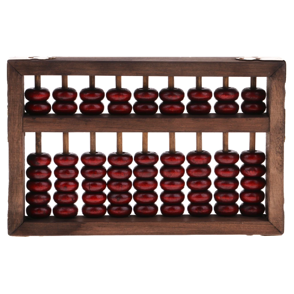9 колонны старый Винтаж Abacus китайский соробан инструмент математические