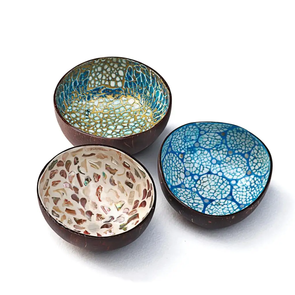 

Vietnam Natural Storage Tray Coconut Shell Bowl Home Decor Round Eco Friendly Kitchen Salad Practical Snack Tableware 14-12cm