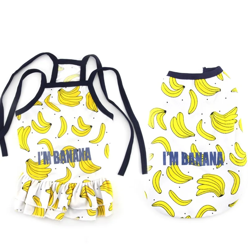 Платье для питомцев собак банановый жилет юбка одежда XS-XXL милая модная дышащая