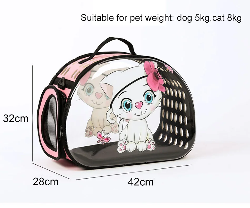 

Dog Cat Bag Carrier Transparent Sling For Cat Dog Transport Treat Bag Crate Travel Basket Tote Foldable Pet Bag Small Dog